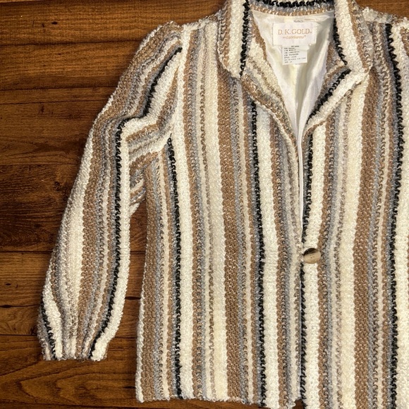 D.K. Gold by Donnkenny • Mohair/Lambswool • Striped • Beige/Brown/Grey • Jacket - Picture 4 of 14